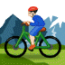 🚵🏻 person mountain biking: light skin tone display on Samsung